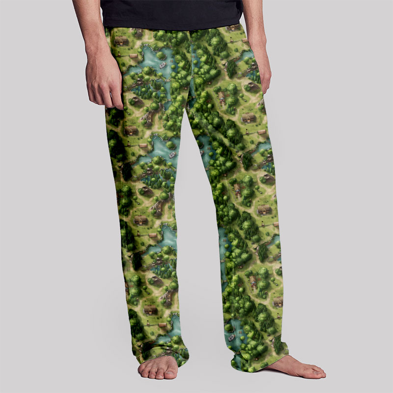 RPG Game Forest Map Geek Loungewear Pants