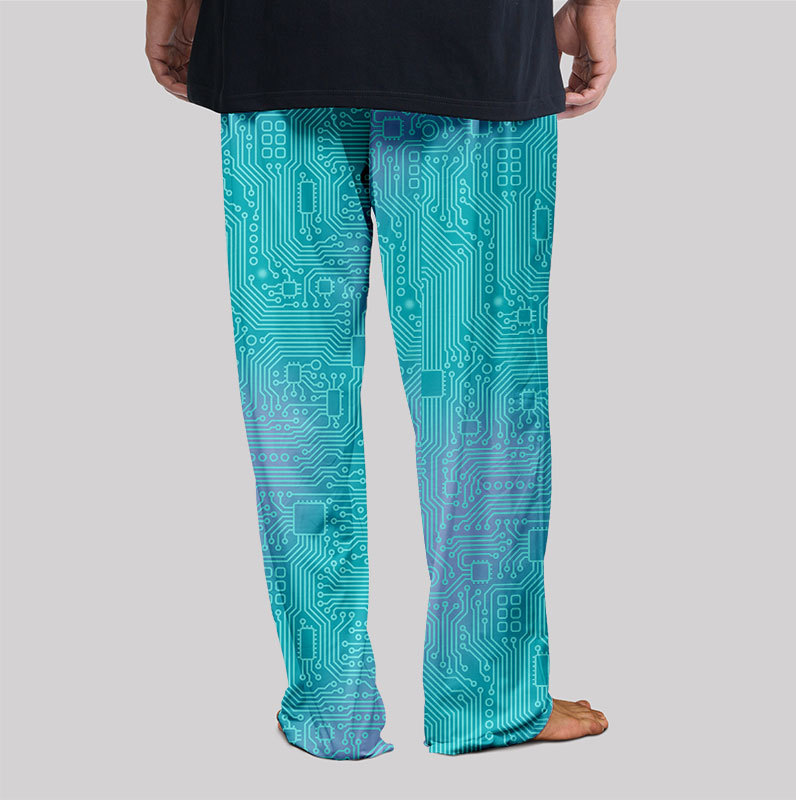 Computer Circuit Board Lake Green Geek Loungewear Pants