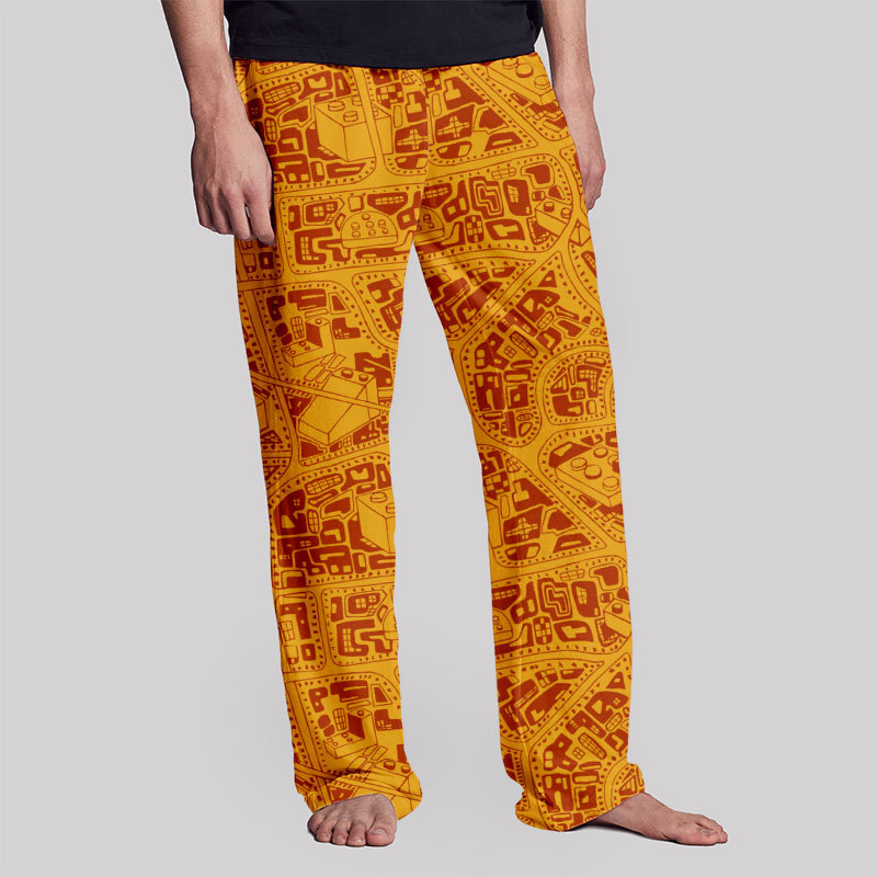 3D Map Lego Yellow Geek Loungewear Pants