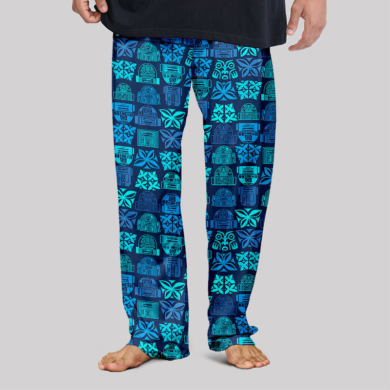 Robot Hawaiian Pattern Geek Loungewear Pants