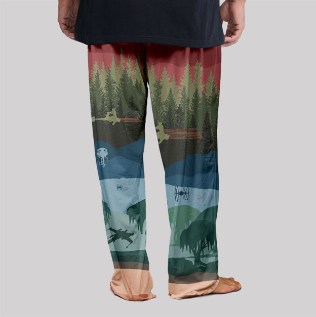 Scifi Woods Silhouette Geek Loungewear Pants