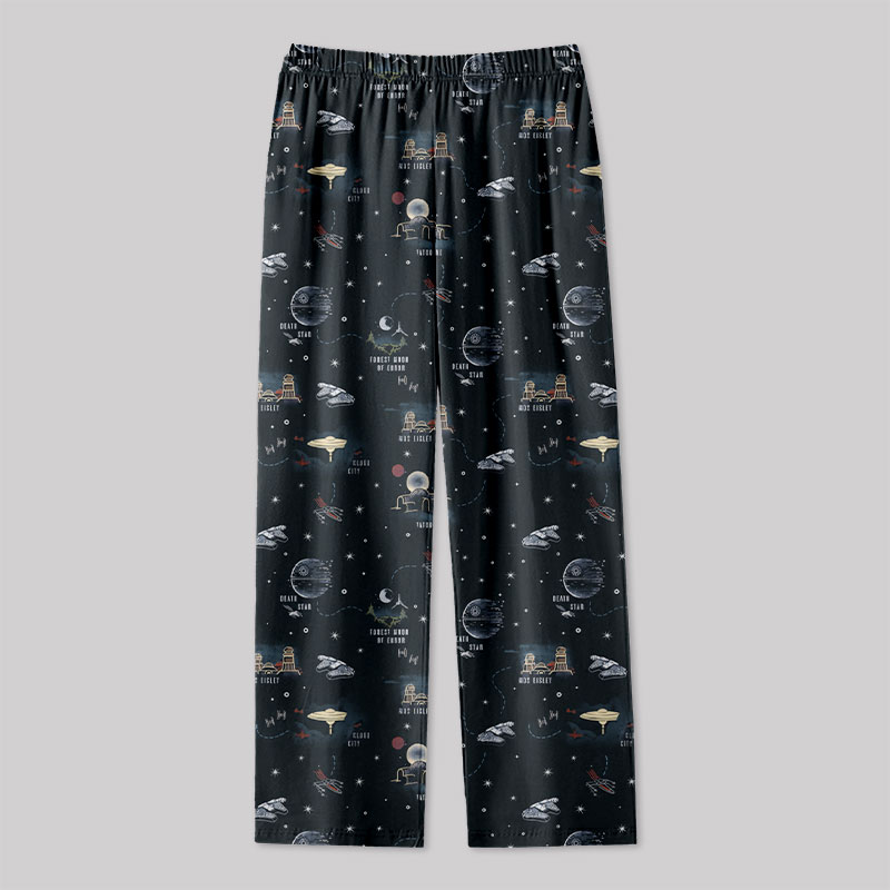 Space War Map Geek Loungewear Pants