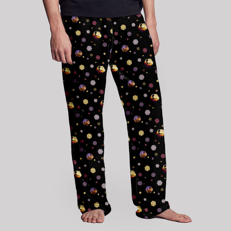 DND Moon and Colorful Dice Geek Loungewear Pants
