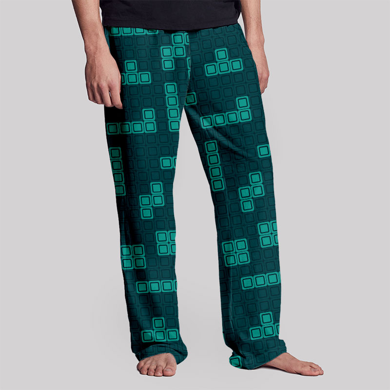 Retro Russian Games Blue Geek Loungewear Pants