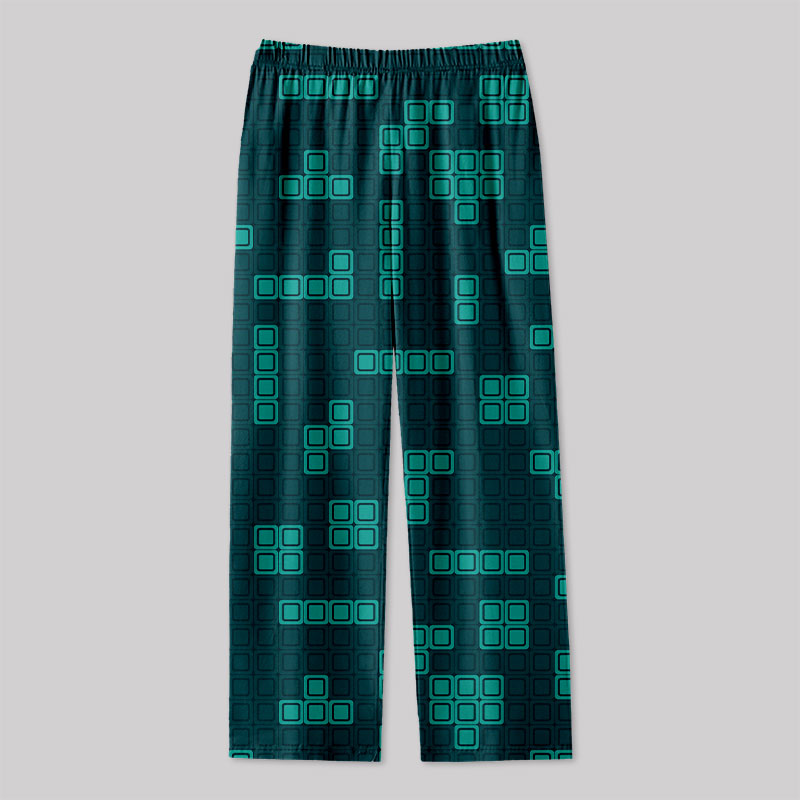 Retro Russian Games Blue Geek Loungewear Pants