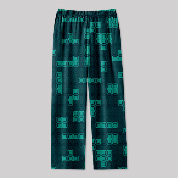 Retro Russian Games Blue Geek Loungewear Pants