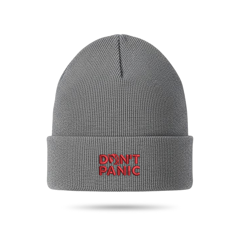 Don't Panic Geek Embroidered Beanie