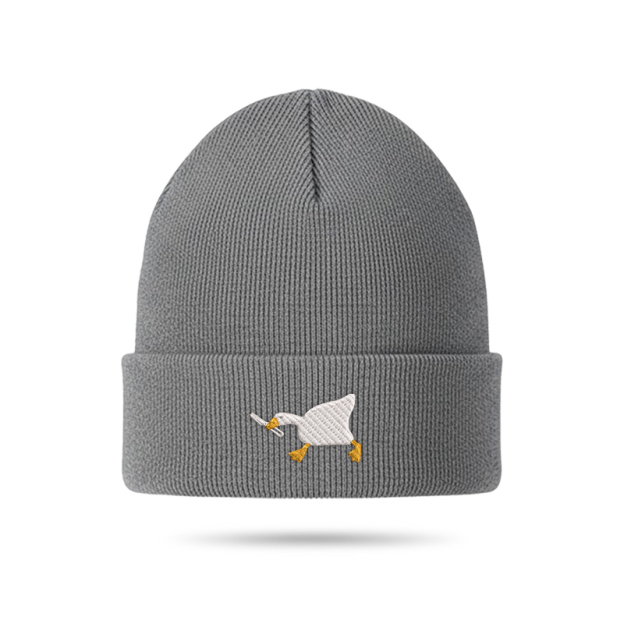 Knife Goose Geek Embroidered Beanie