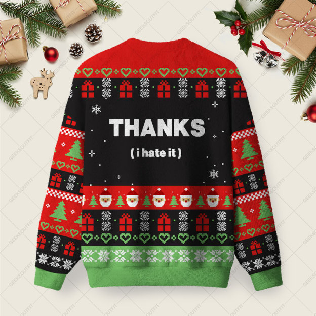 I Need Food Ugly Christmas Fuzzy Fleece Sweatshirt