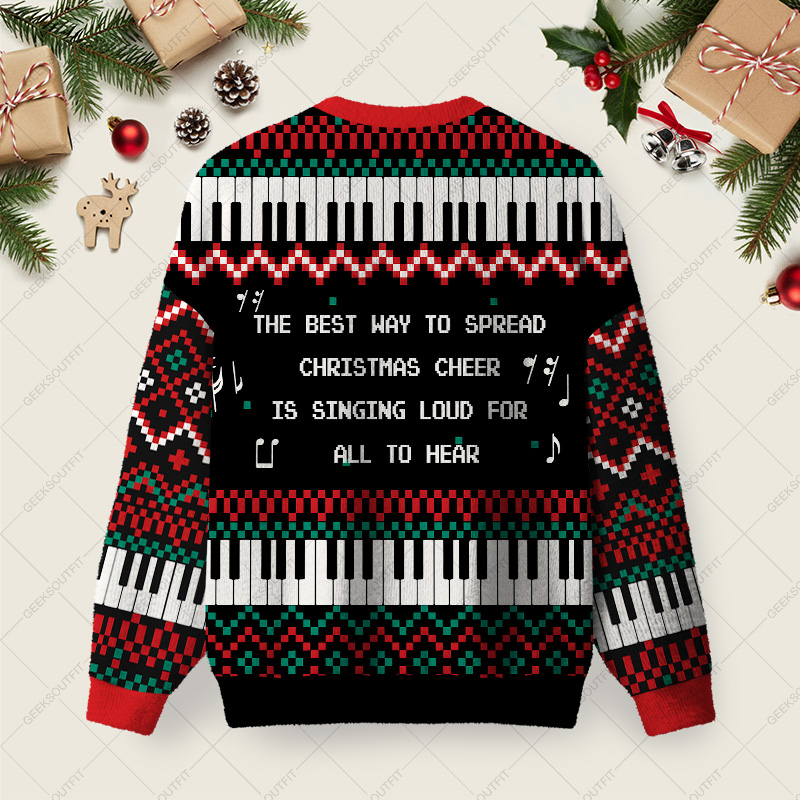 The Best Way To Spread Christmas Cheer Ugly Christmas Fuzzy Fleece Sweatshirt