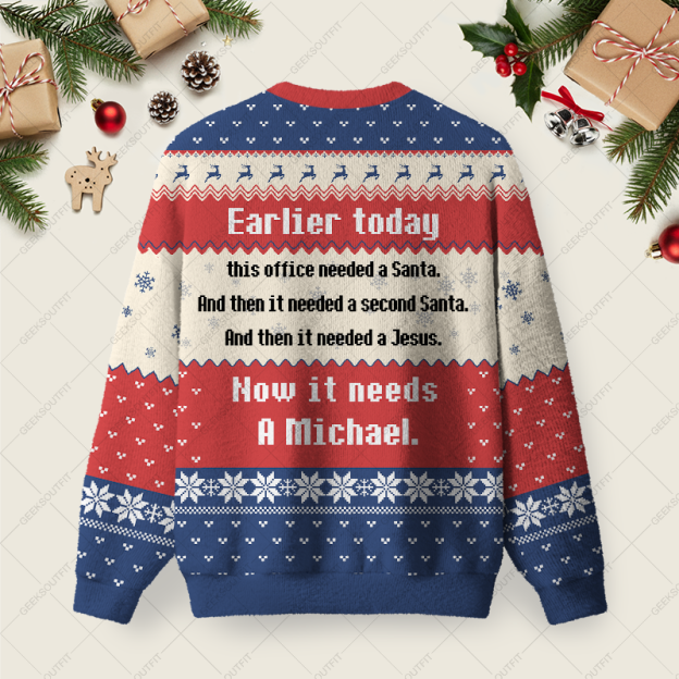 This Office Needed A Santa Ugly Christmas Fuzzy Fleece Sweatshirt