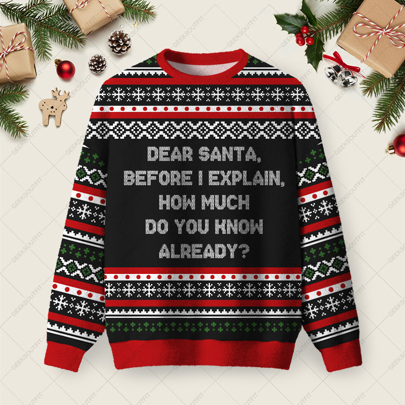 How Much Do You Know Already Ugly Christmas Fuzzy Fleece Sweatshirt