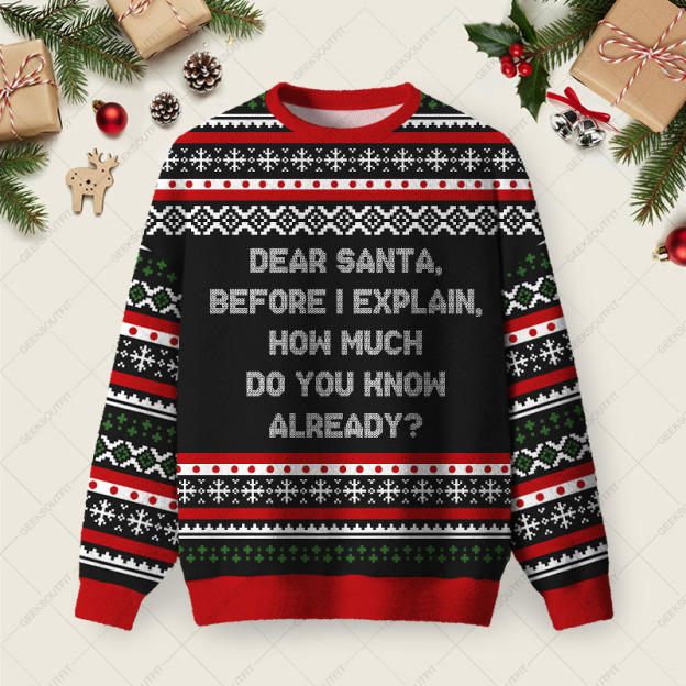 How Much Do You Know Already Ugly Christmas Fuzzy Fleece Sweatshirt