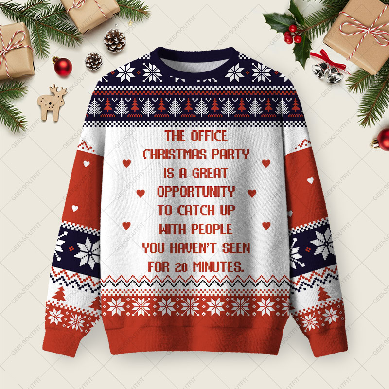 The Office Christmas Party Ugly Christmas Fuzzy Fleece Sweatshirt