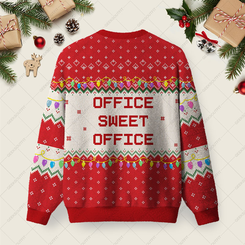 Office Sweet Office Ugly Christmas Fuzzy Fleece Sweatshirt