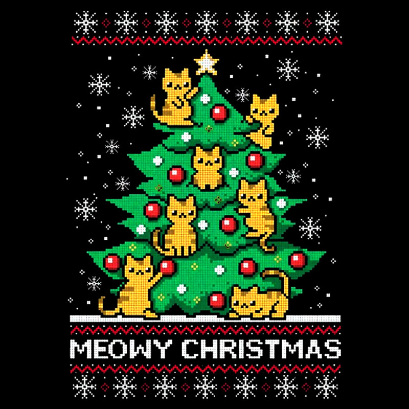 Meowy Christmas Geek T-Shirt