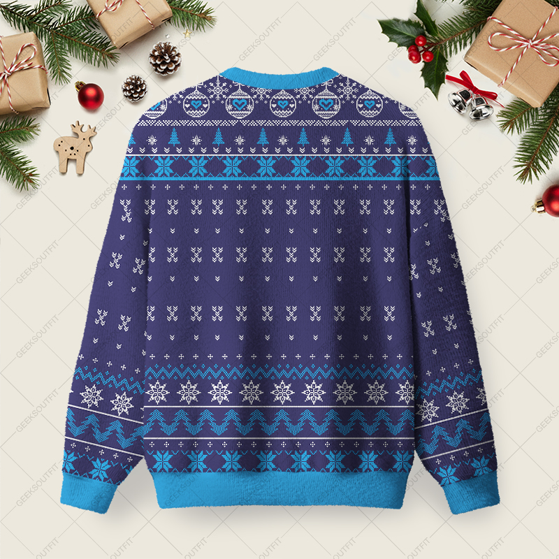 Here for the Wrapping Paper Ugly Christmas Fuzzy Fleece Sweatshirt
