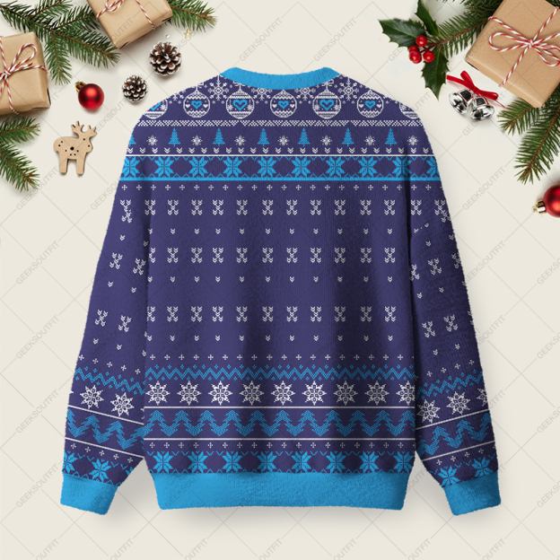 Here for the Wrapping Paper Ugly Christmas Fuzzy Fleece Sweatshirt