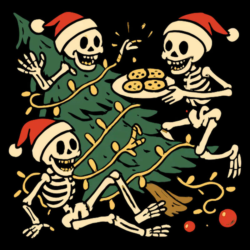 Skeleton Cookie Christmas Chaos Geek T-Shirt