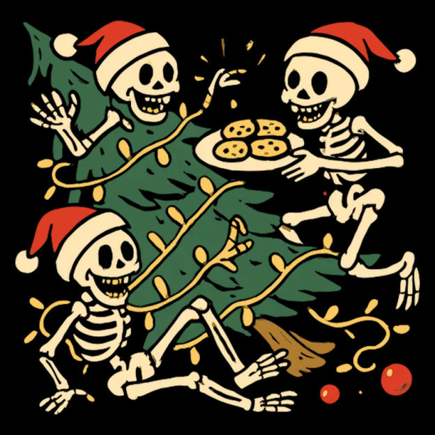 Skeleton Cookie Christmas Chaos Geek T-Shirt