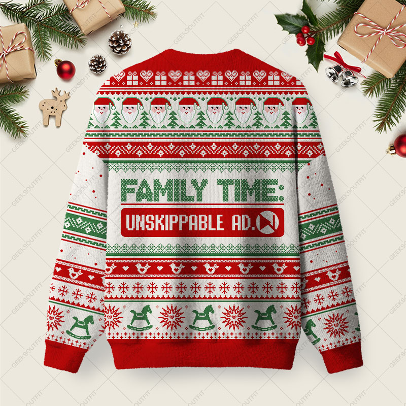 Family Time Ugly Christmas Fuzzy Fleece Sweatshirt