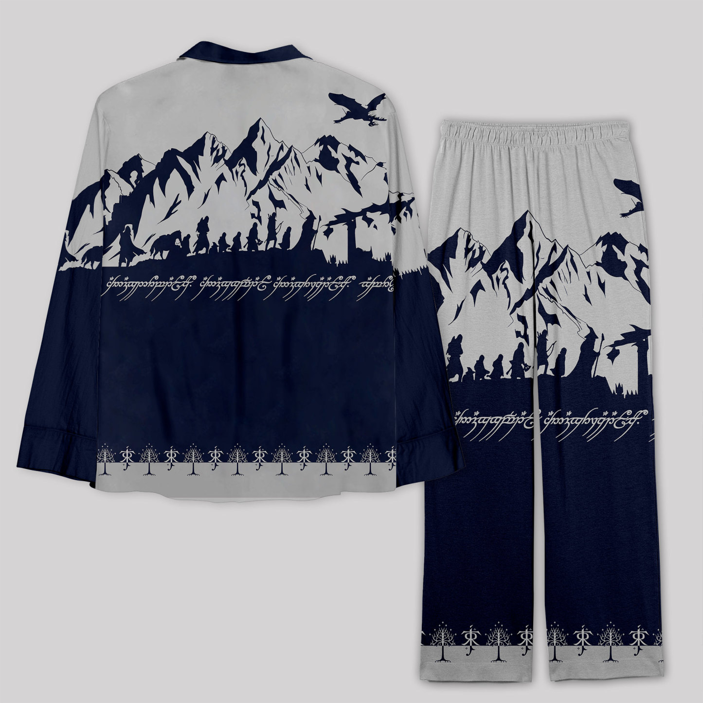 Mountains of Mordor Navy Pajama Sets