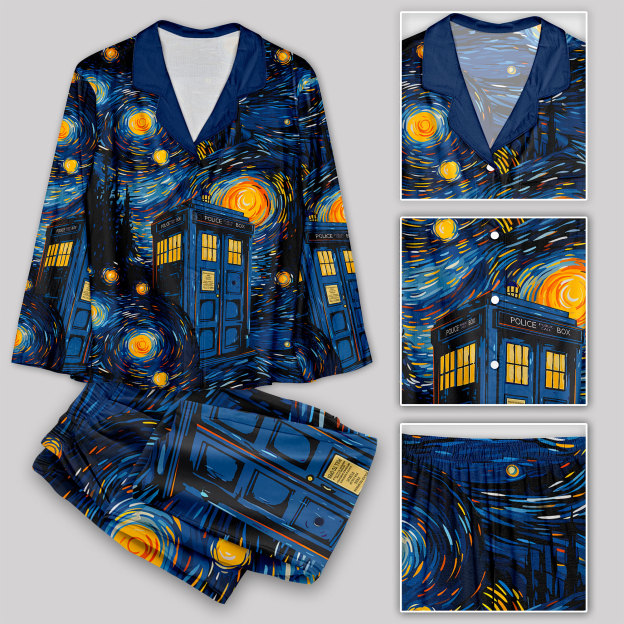 Starry Night Phone Booth Pajama Sets