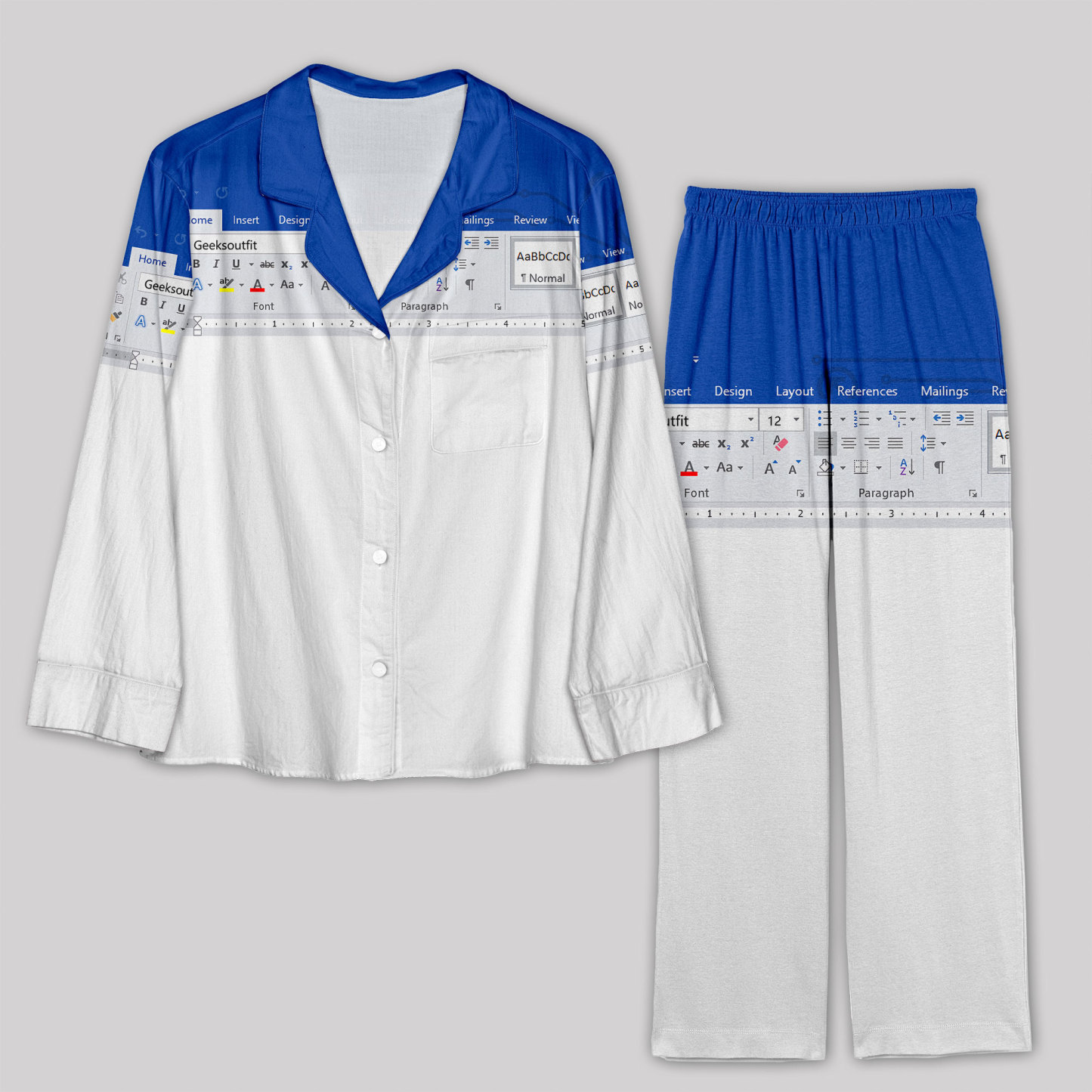 Geeksoutfit Word Funny Work Pajama Sets for Sale