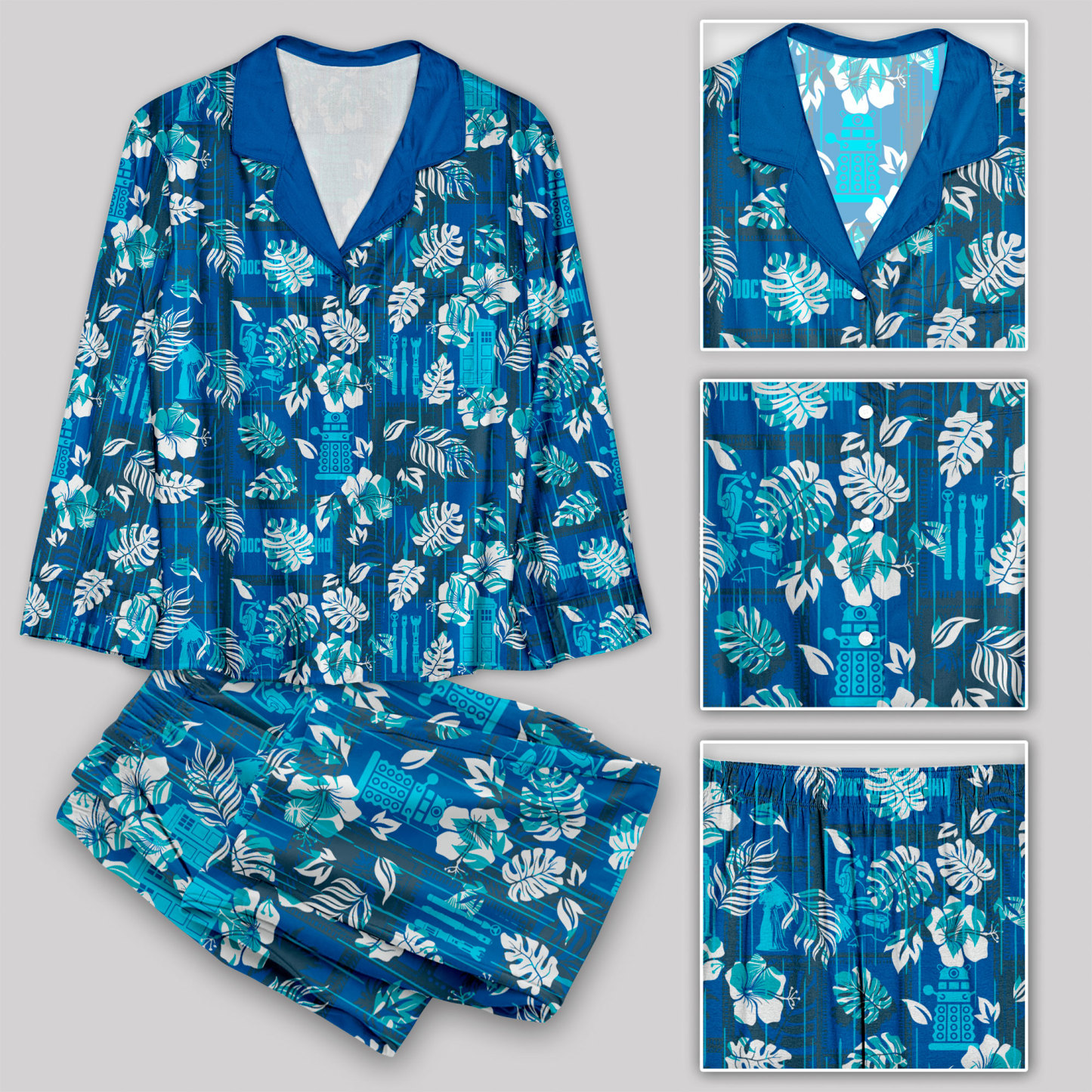 Doctor Who Hawaiian Leaves Pajama Sets
