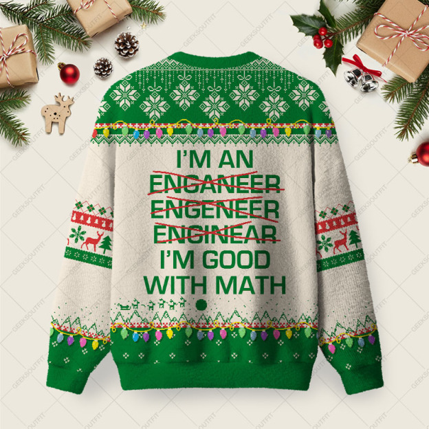 I Am Good With Math Ugly Christmas Fuzzy Fleece Sweatshirt