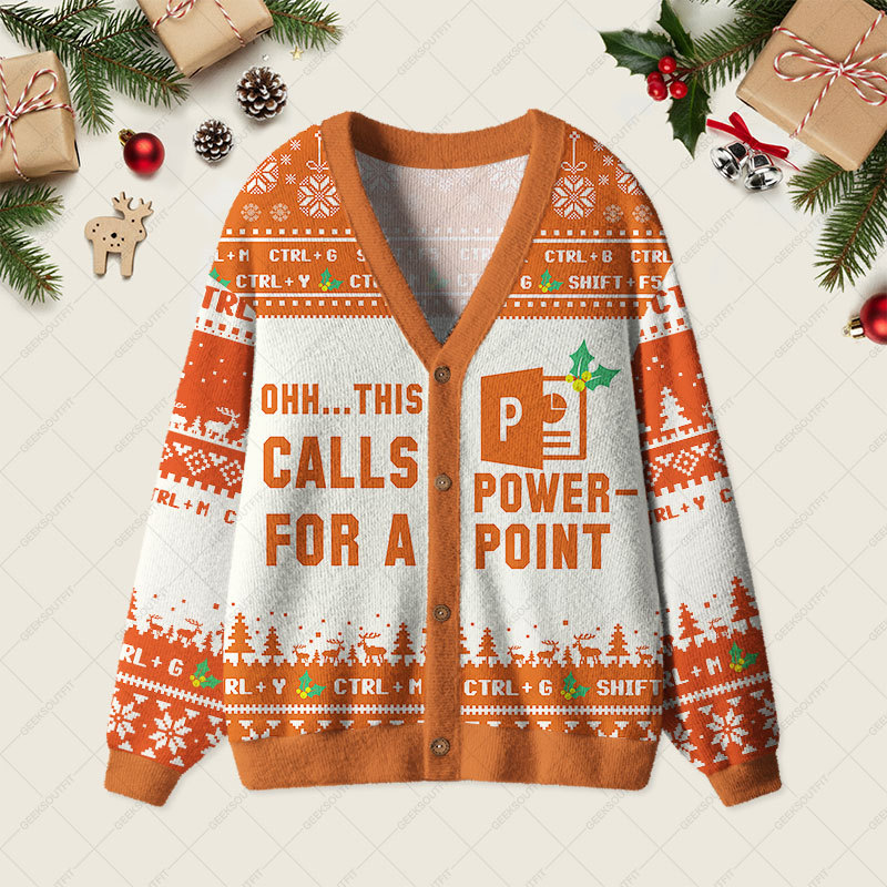 Geeksoutfit Ohh This Calls for a Powerpoint Geek Ugly Cardigan Sweaters for Sale