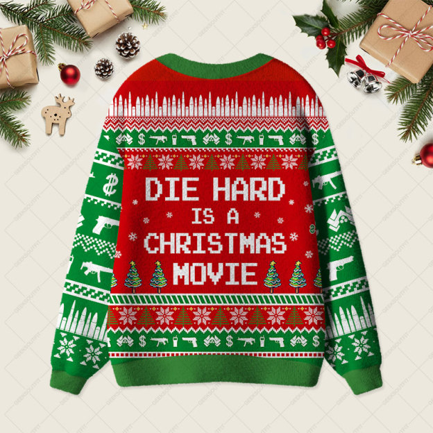 Die Hard is a Christmas Movie Geek Ugly Cardigan Sweaters 