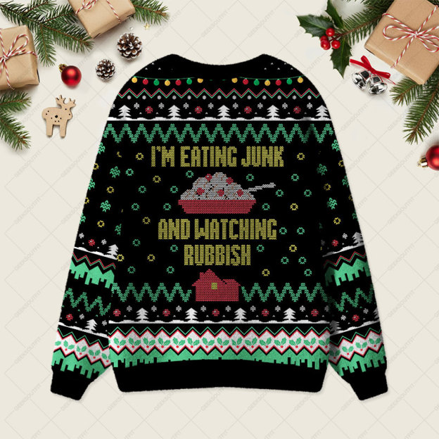 I'm Eating Junk and Watching Rubbish Geek Ugly Cardigan Sweaters 