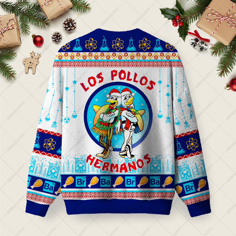 Los Pollos Hermanos Christmas Fuzzy Fleece Sweatshirt