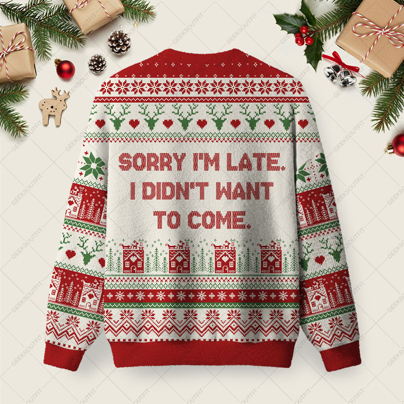 Sorry I  AM Christmas Fuzzy Fleece Sweatshirt