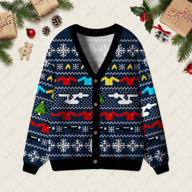 Merry Trekmas Geek Ugly Cardigan Sweaters 