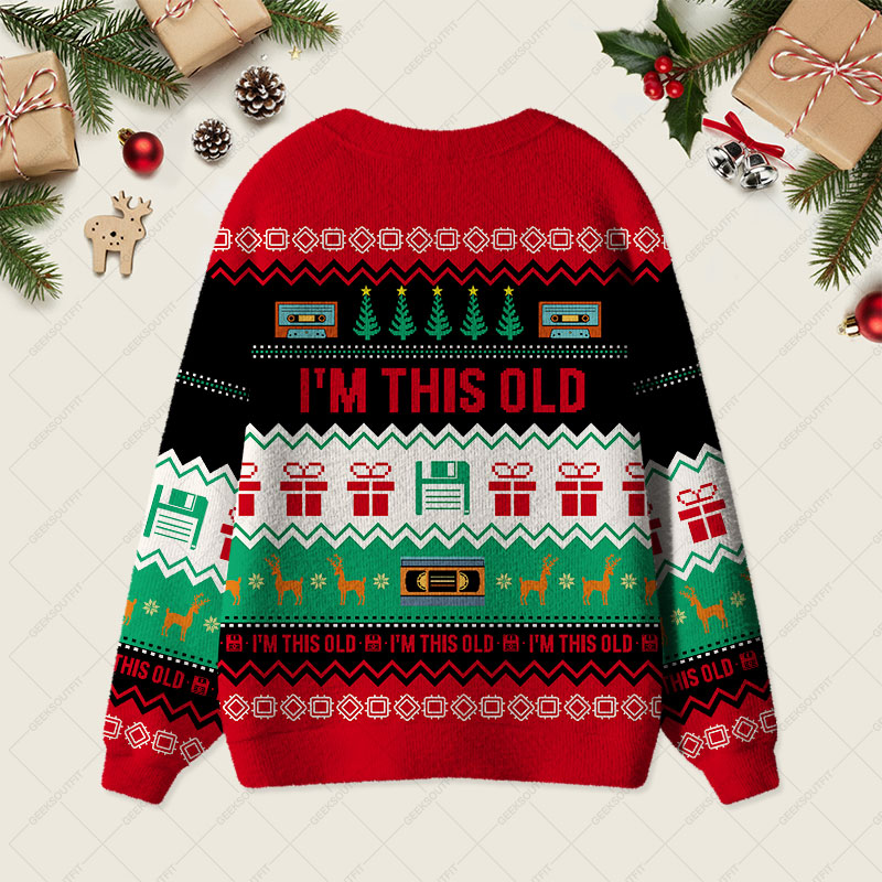 Im This Old Vintage Geek Ugly Cardigan Sweaters 