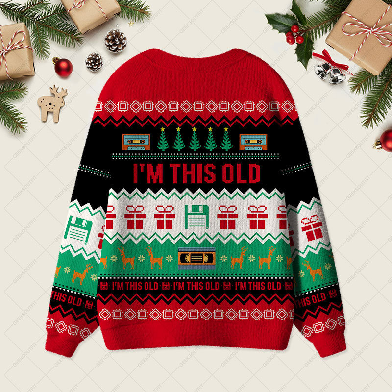 Im This Old Vintage Geek Ugly Cardigan Sweaters 