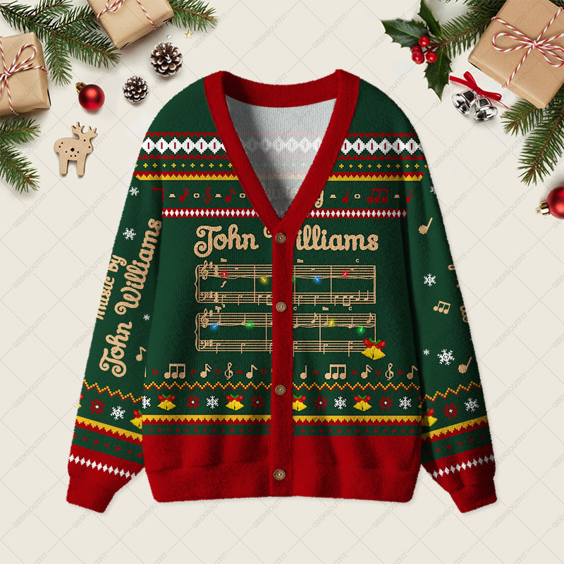 Music by John Williams Geek Ugly Cardigan Sweaters 