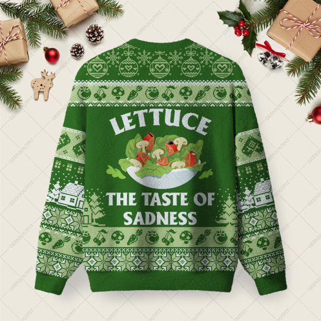 The Taste Of Sadness Ugly Christmas Fuzzy Fleece Sweatshirt