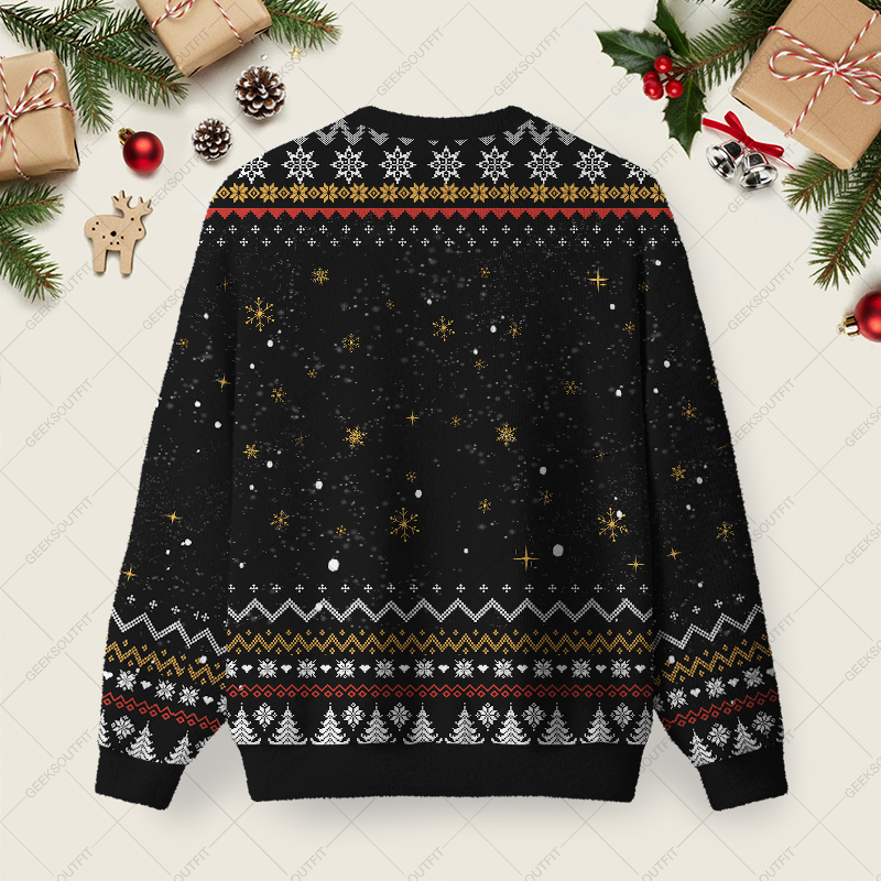 Xmas Spirit Meter Ugly Christmas Fuzzy Fleece Sweatshirt