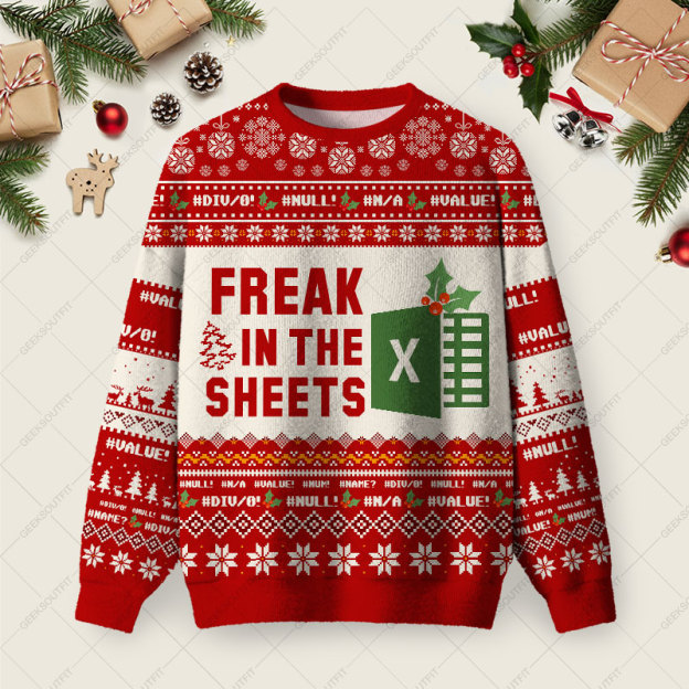 Freak in the Sheets Ugly Christmas Fuzzy Fleece Sweatshirt