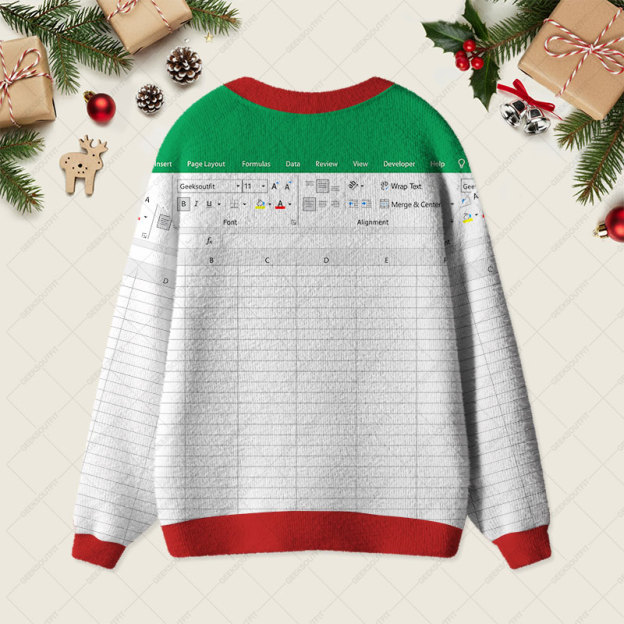 Excel Funny Red Geek Ugly Cardigan Sweaters 