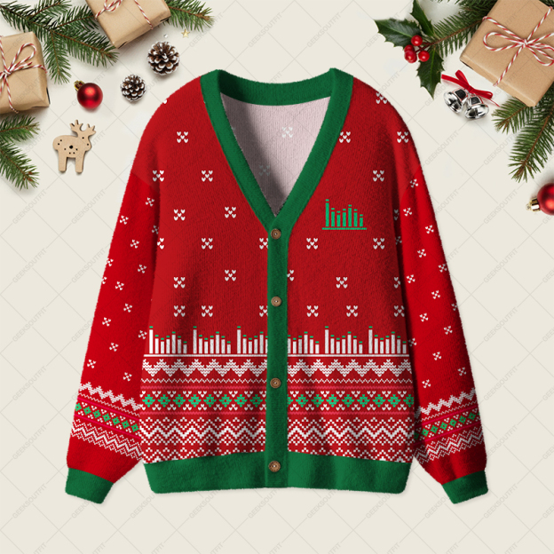 Data-Driven Grinch Geek Ugly Cardigan Sweaters 