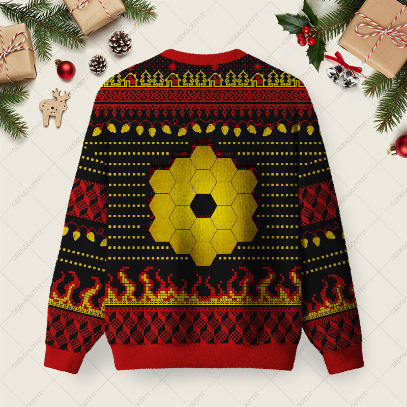 James Webb Space Telescope Ugly Christmas Fuzzy Fleece Sweatshirt