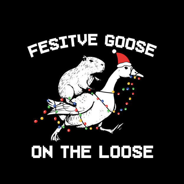 Festive Goose On The Loose Geek T-Shirt
