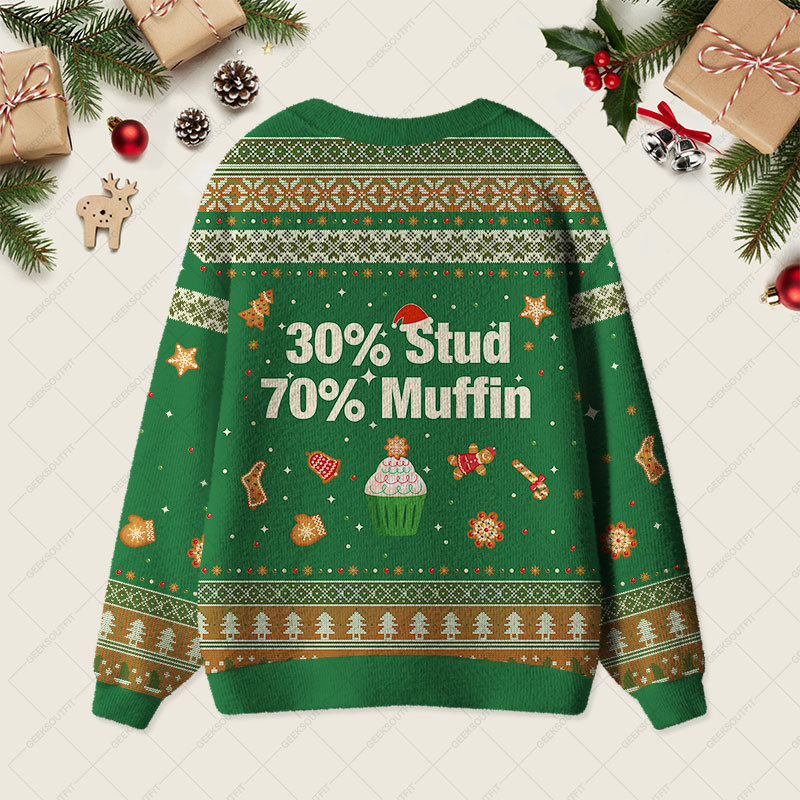 30 Stud 70 Muffin Geek Ugly Cardigan Sweaters 
