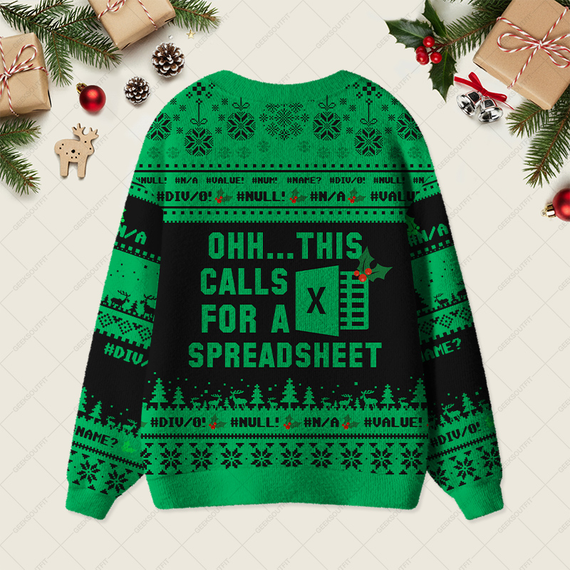 Ohh...This Calls for a Spreadsheet Night Mode Geek Ugly Cardigan Sweaters 