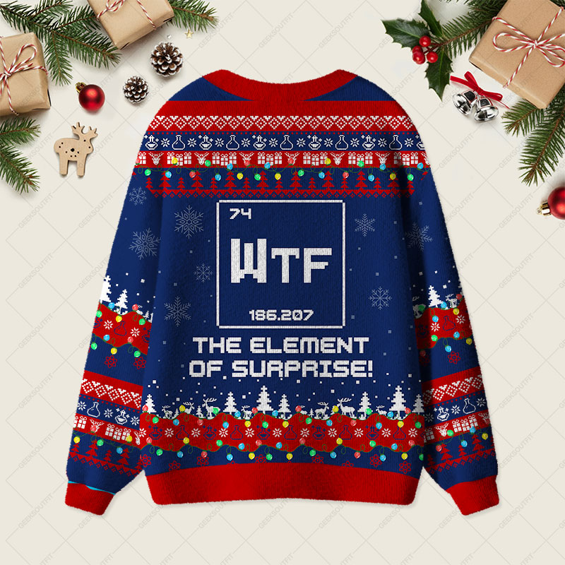 WTF Funny Geek Ugly Cardigan Sweaters 