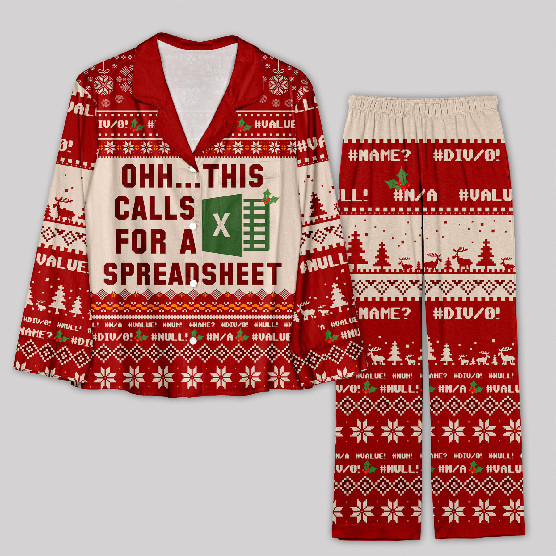 Geeksoutfit Ohh This Calls for a Spreadsheet Pajama Sets for Sale